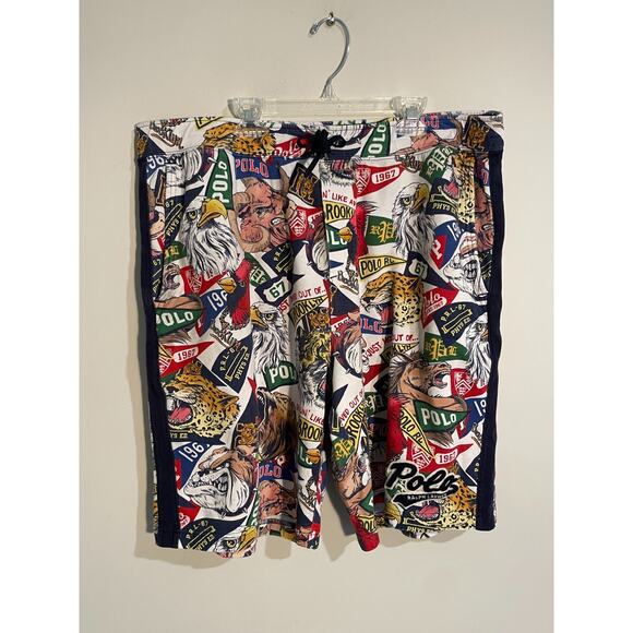 Polo Ralph Lauren Shorts Men's XLT Mascot Pennant Collegiate University Rare - Picture 1 of 13